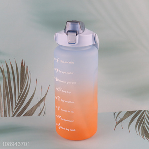 Wholesale 2000ml Leak Proof Plastic Sports Water Bottle with Time Marker