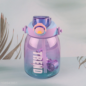 Online Wholesale 1100ml Plastic Kids Water Bottle with <em>Straw</em> & Strap