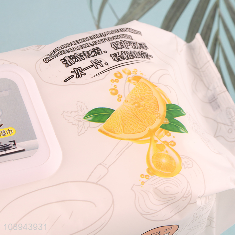 New Product  80PCS Multipurpose Non-Woven Kitchen Wipes with Lemon Scent