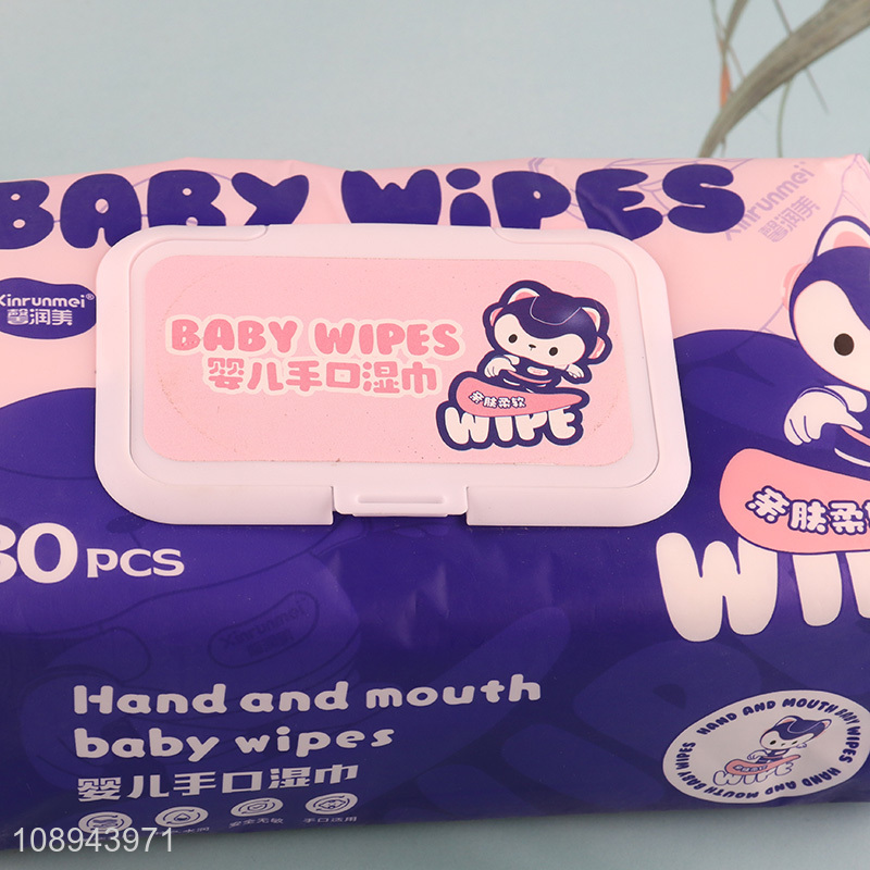 New Arrival 80PCS Baby Hand and Mouth Wipes Disposable Soft Baby Wipes