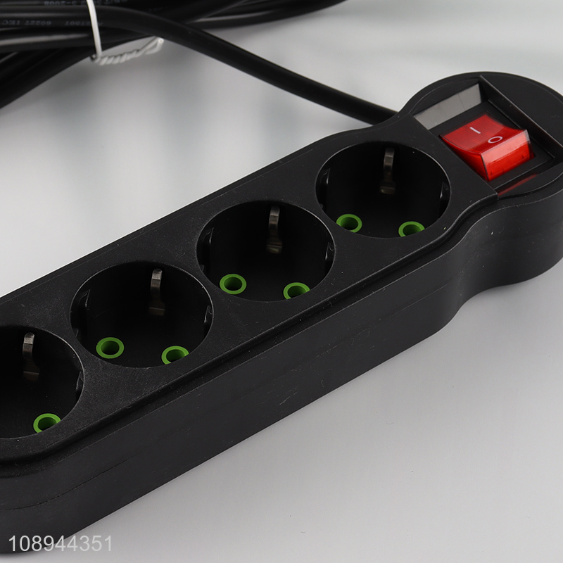 Hot Selling European European Extension Socket Power Strip with 4 Sockets