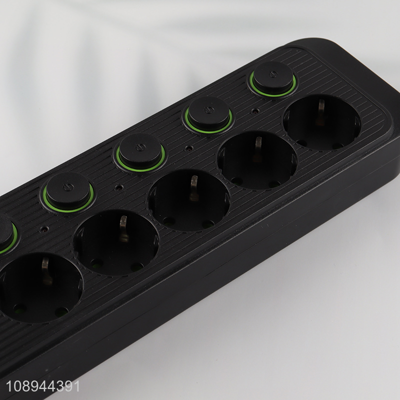 Good Quality EU Extension Socket Power Strip with 5 Sockets & Individual Switches