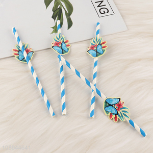 Wholesale 4PCS Butterfly Honeycomb Paper Drinking Straws for Juice