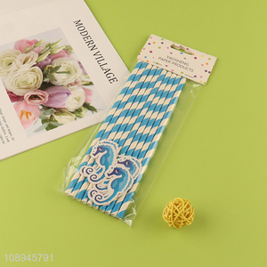 New Product Sea Horse Drinking Straws Biodegradable Paper Straws