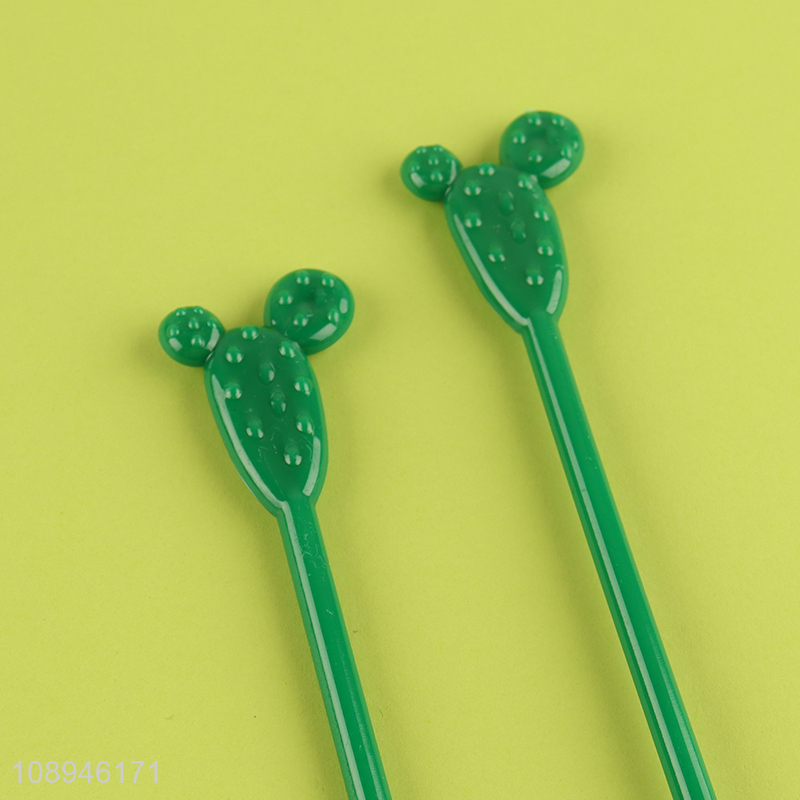 New Product 6PCS Cactus Cocktail Stirrers Spoons Swizzle Sticks