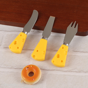 Wholesale 3PCS Stainless Steel Cheese Butter Knife Set with Cute Handle