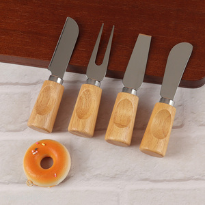 China Imports 4-Piece Wooden Handle Stainless Steel Cheese Knife Set