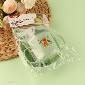 High Quality BPA Free Plastic Baby Feeding Set Includes <em>Bowl</em> Spoon Fork