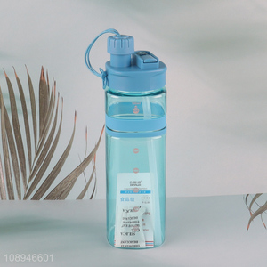 Hot Selling 710ML Plastic Sports Water Bottle with Flip Straw & Handle