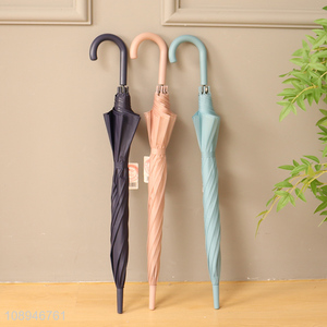 High Quality 8k Solid Color Straight Umbrella Auto Open Windproof Umbrella