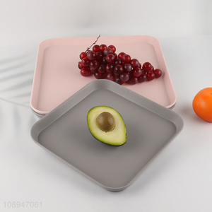 Wholesale 3 Colors Square Melamine Snacks Fruit Plate Reusable Plate