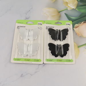 Hot Selling 2PCS Butterfly Shaped Metal Sticky Hooks Wall Hooks