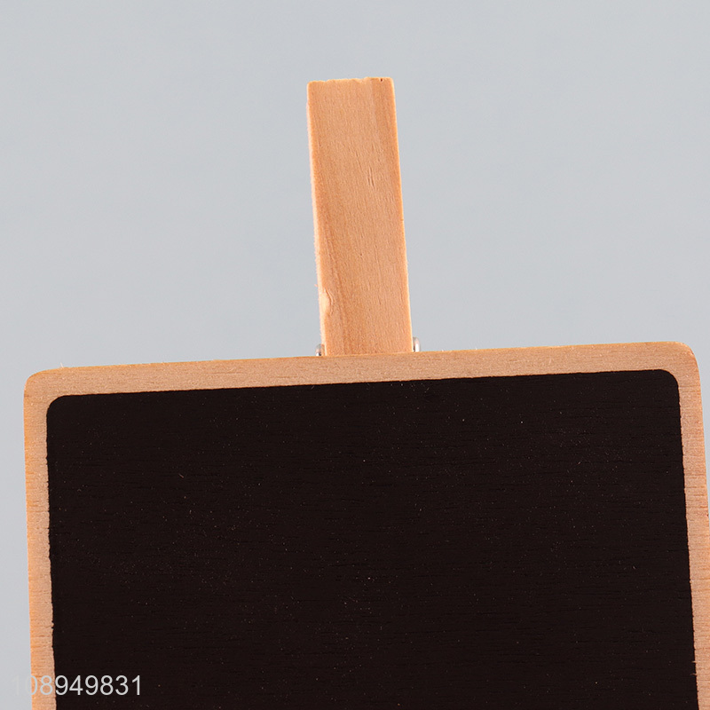 New Product 4PCS Wooden Mini Chalkboard Clips Wooden Blackboard Clips