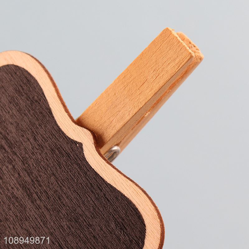 Good Quality 4PCS Wooden Mini Blackboard Clips Basket Labels Clips