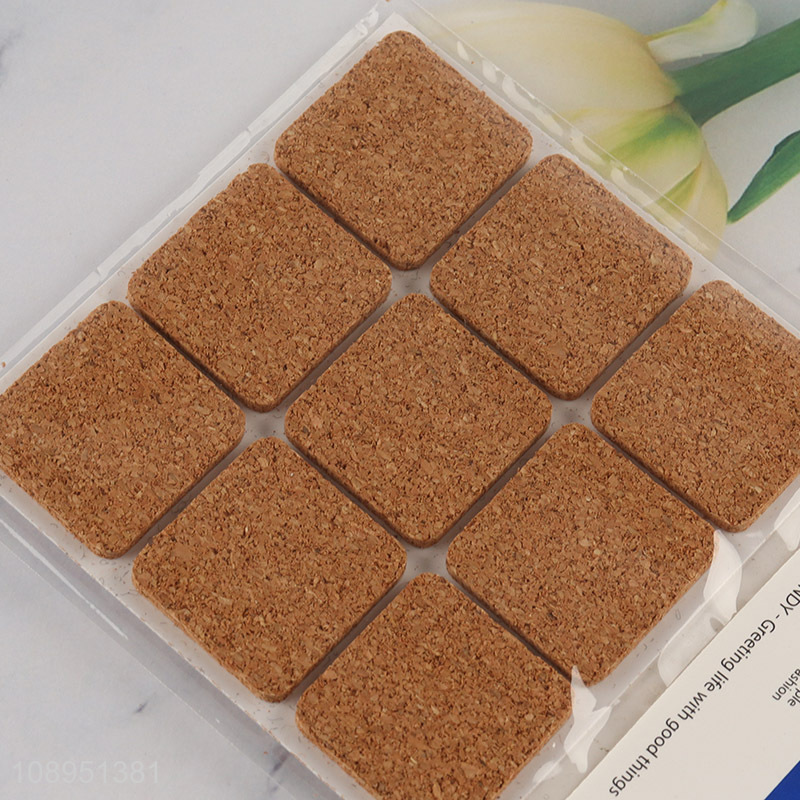 Factory Price 9PCS 2.8X2.8CM Square Cork Furniture Pads Anti Scratch Chair Leg Pads