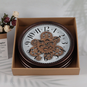 Yiwu market living room decor real moving gear wall clock