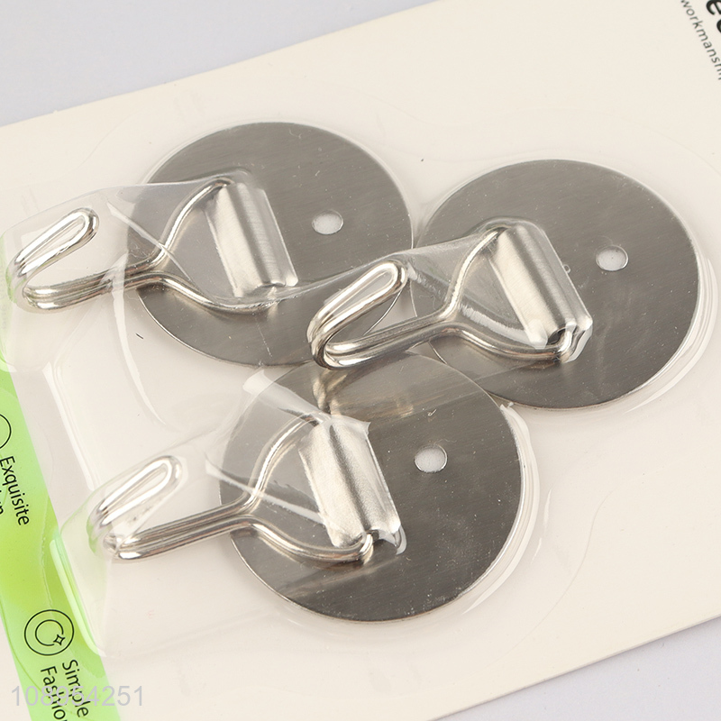 Good Quality 2PCS Round Metal Sticky Hooks Self Adhesive Towel Hooks