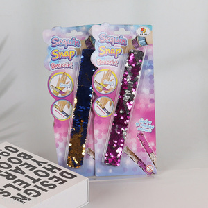 New arrival glitter slap bracelet kids sequin bracelet