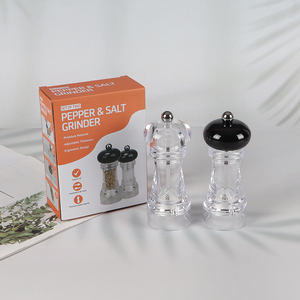 Factory direct sale clear manual salt pepper grinder