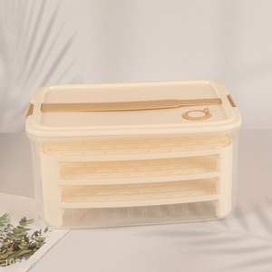 Top quality multi-layer fridge dumpling storage box with handle