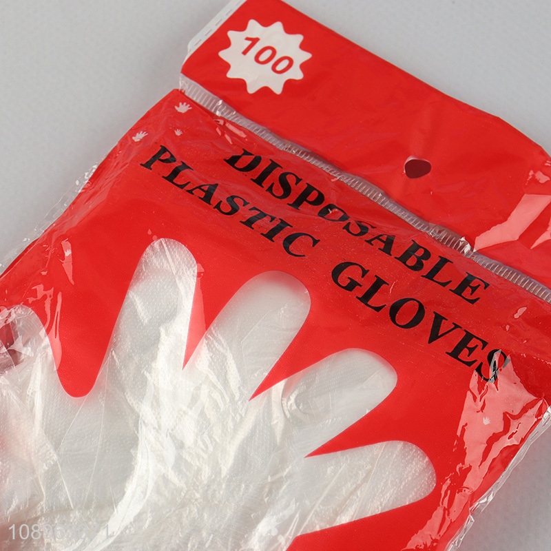 Factory Price 100PCS Disposable PE Gloves Latex Free Plastic Gloves