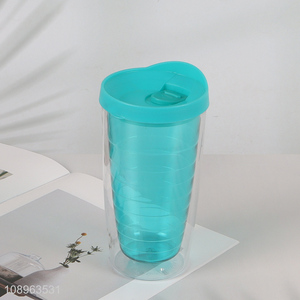 Hot selling double wall 430ml plastic water cup wholesale