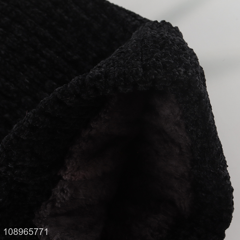 China Imports Men Womem Chenille Beanie Hat Winter Knit Beanie Cap