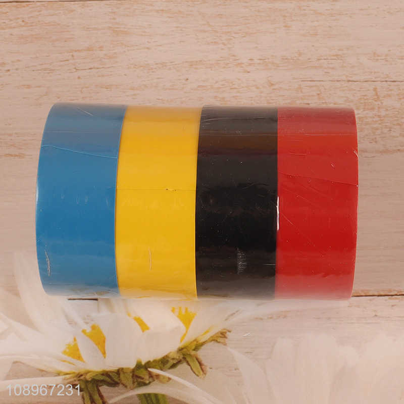 Yiwu market 4pcs Pvc tape roll electrical insulating tape