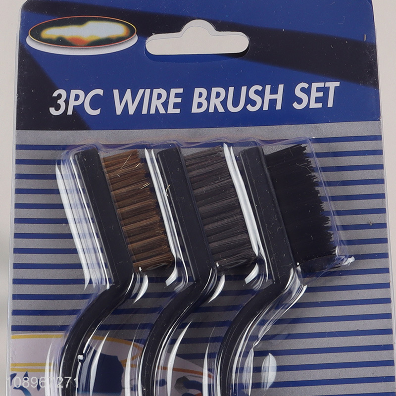 Top quality 3pcs cleaning and rust-removing industrial wire brush