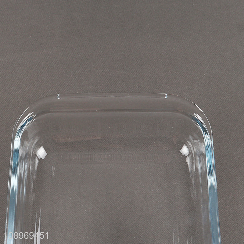 New arrival rectangle clear heat-resistant bakeware tray baking pan