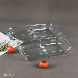 Factory price clear glass heat-resistant baking dish baking tray