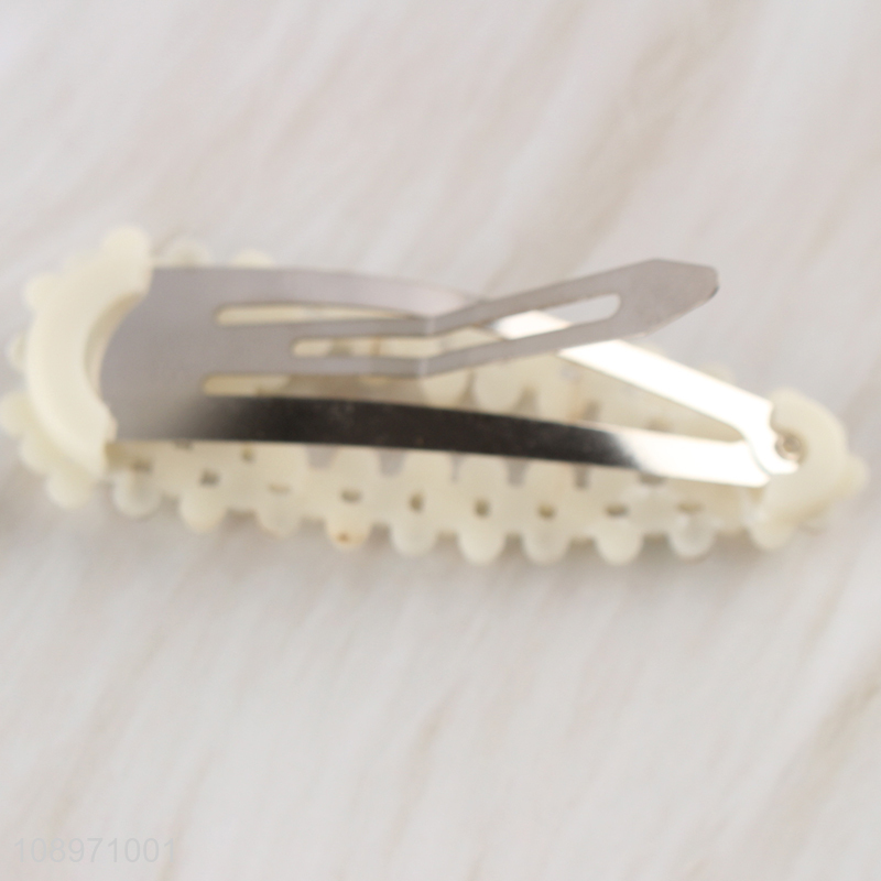 New Product Large Pearl Snap Hair Clips for Bridesmaid Girls Women