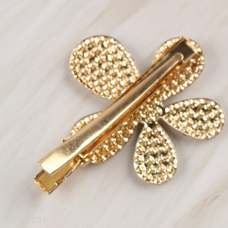 Hot Selling Metal Flower Rhinestone Hair Clips Alligator Hair Clips