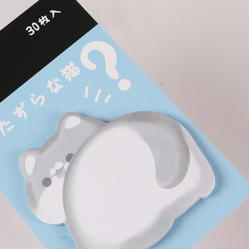 China wholesale cat shape 30sheets sticky notes post-it notes