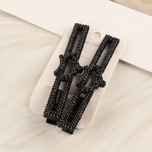 Factory Price 2PCS Hollow Metal Hair Clips Bang Hair Clips