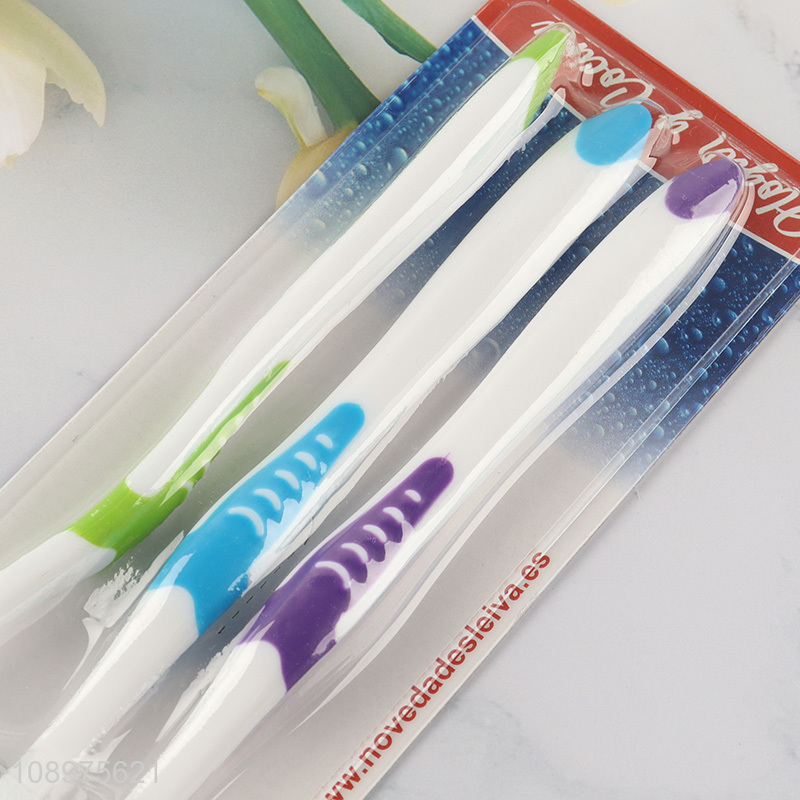 Best price 3pcs adult oral care soft bristle toothbrush set