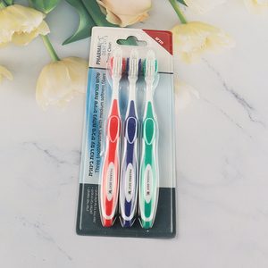 Good selling 3pcs multicolor soft bristle toothbrush set wholesale