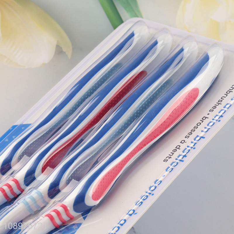 Online wholesale 4pcs soft bristle sensitive teeth toothbrush for adult