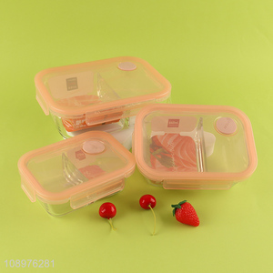 Top selling rectangle glass food container preservation box wholesale