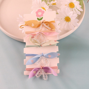 Hot products 5pcs bowknot girls hair ring hair rope for hair accessories