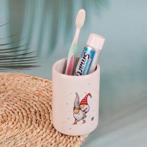 Wholesale 480ml Ceramic Christmas Toothbrush Holder Porcelain Mouthwash Cup