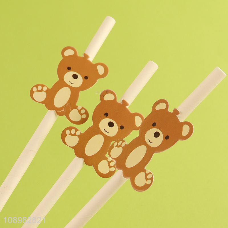 Low price cartoon disposable paper drinking straw for sale