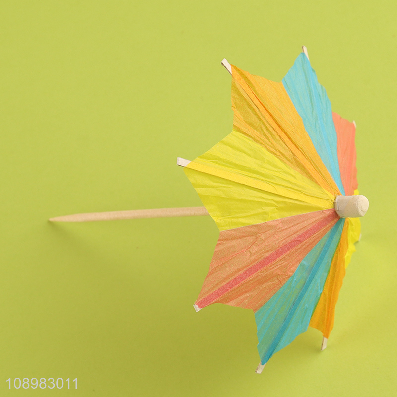 Top products tabletop decoration umbrella wooden fruits pick