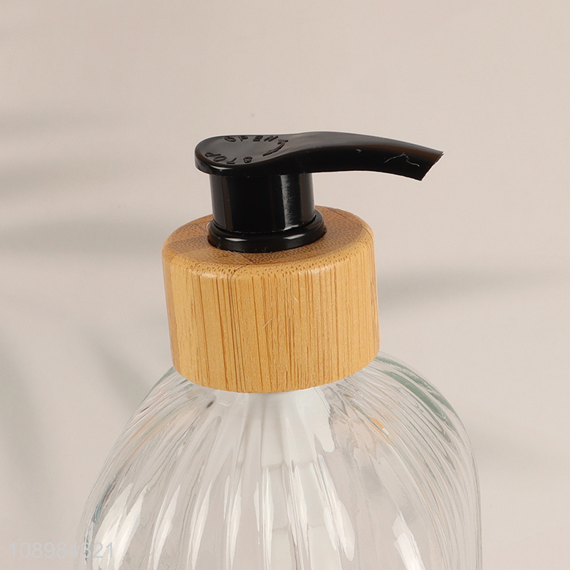 Hot Selling Clear Refillable Glass Liquid Soap Dispenser for Bathroom