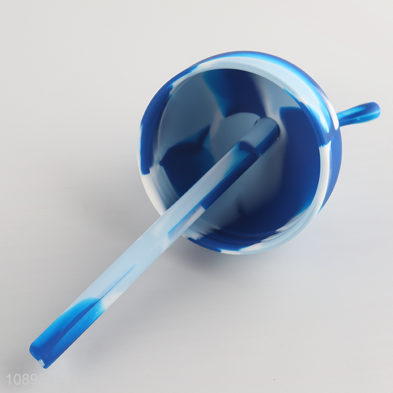 Hot items silicone 320ml kids water cup drinking cup with straw&handle