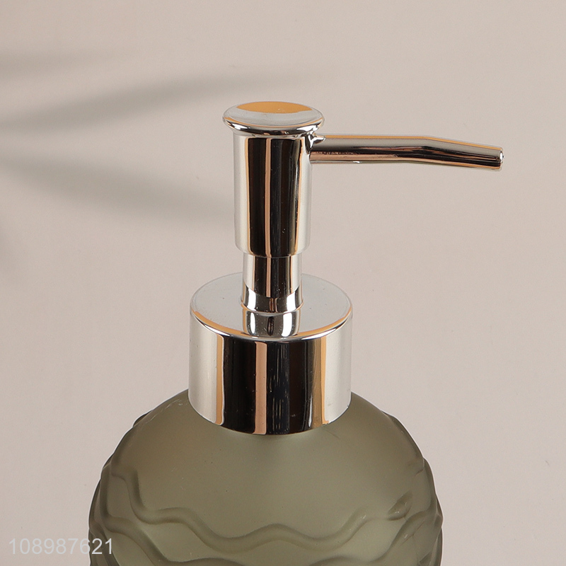 Good Quality Colored Glass Soap Dispenser Shampoo Bottle for Bathroom Counter