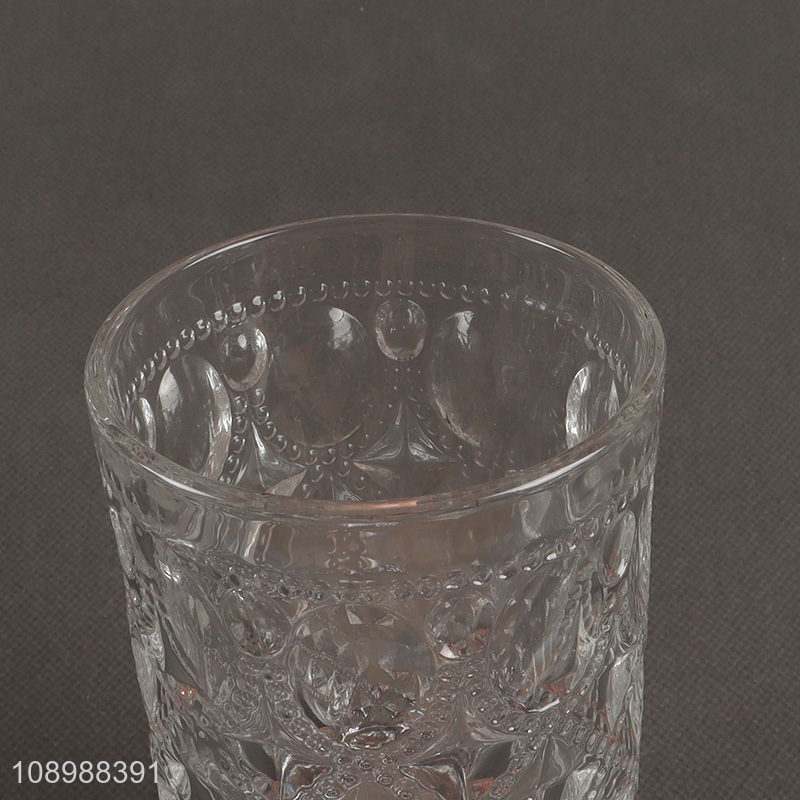 Wholesale 379ml Embossed Whiskey Liquors Scotch Glasses Drinking Glasses