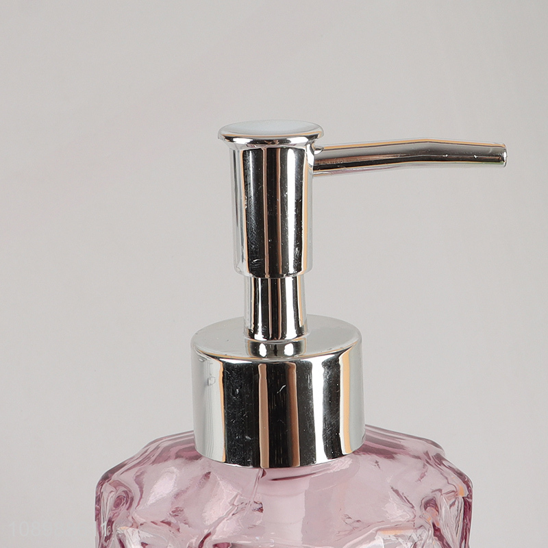 Hot Selling Colored Glass Liquid Soap Dispenser Bottle with Pump for Bathroom