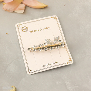 Popular products fashionable alloy hair accessories diamond-encrusted hairpin for girls