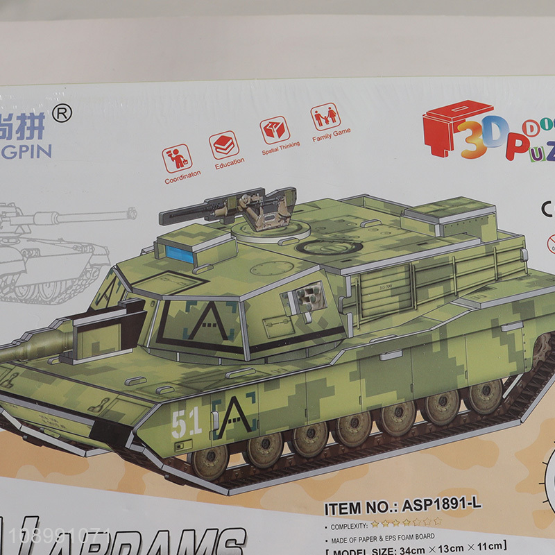 Online Wholesale 28 Pieces 3D M1A1 Abrams Tank Puzzle Kids Educational Toy